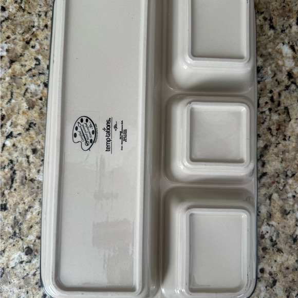 Temptations qold world grey Serving Tray Set stoneware no flaws 12x8 - Picture 4 of 4